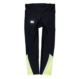 Under Armour Compression Black & Yellow Athletic Leggings Size S (Small)